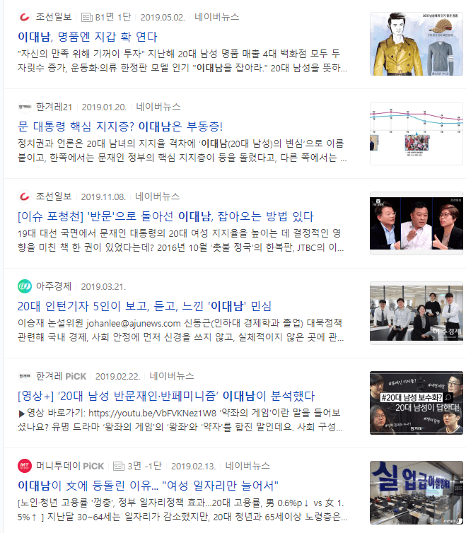 이대남 유래 