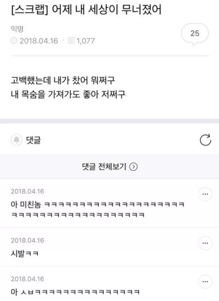 어제 내 세상이 무너졌어 요약본 