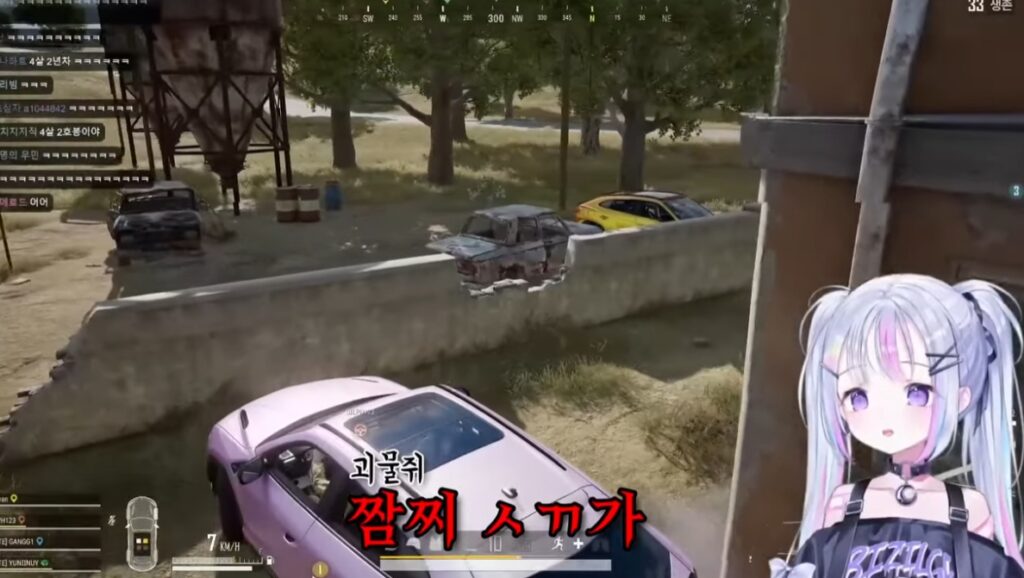 a video game screen shot of cars and a wall